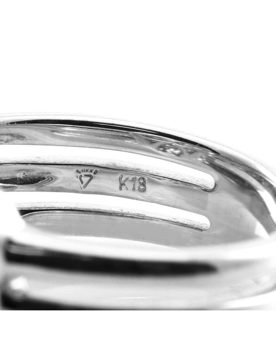 0.53ctw Pave Diamond Cluster Ring with Triple Split Shank in 18K White Gold