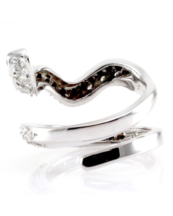 Black and White Diamond Snake Ring