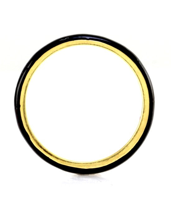 Hidalgo Black Enamel Stackable Eternity Band in 18K Yellow Gold SZ 6.5