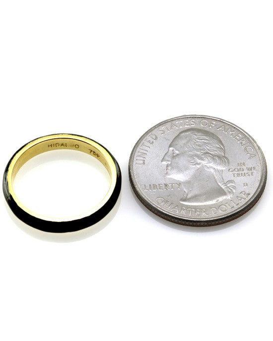 Hidalgo Black Enamel Stackable Eternity Band in 18K Yellow Gold SZ 6.5