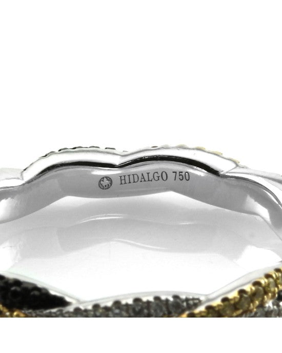 Hidalgo Micro-Pave Black, Yellow and White Diamond Braided Eternity Band in Gold