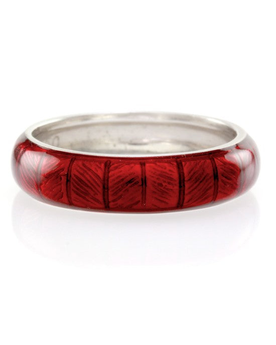 Hidalgo Red Enamel Stackable Eternity Band in 18K White Gold SZ 6.25