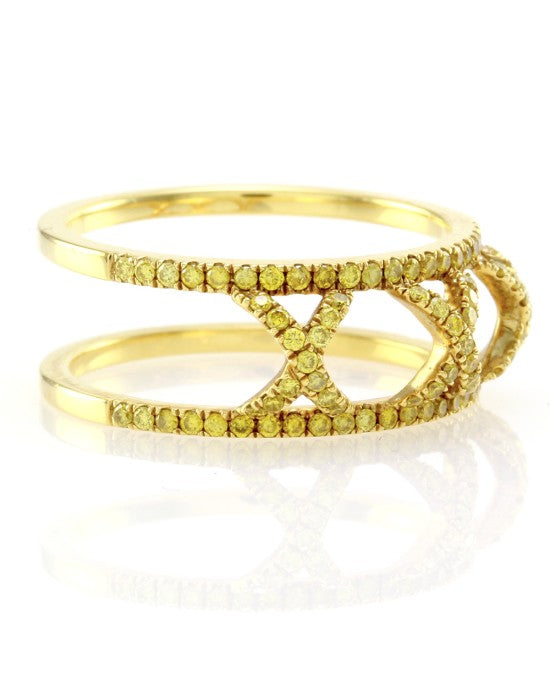 Hidalgo Yellow Diamond X Ring Jacket in Gold