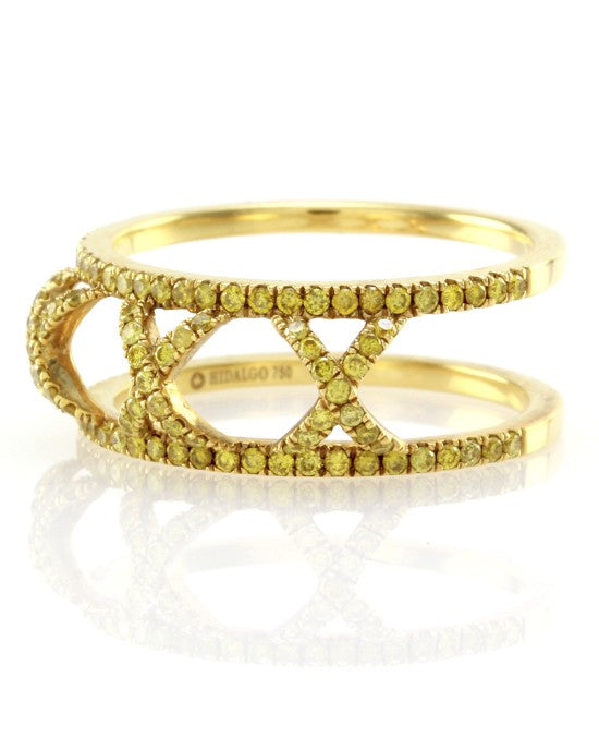 Hidalgo Yellow Diamond X Ring Jacket in Gold