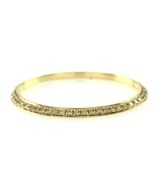 Hidalgo Slanted 0.20ctw Yellow Diamond Eternity Band in 18K Yellow Gold SZ 6.25