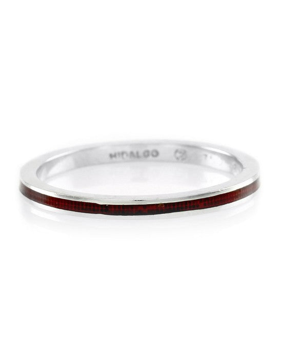 Hidalgo Red Enamel Stackable Eternity Band in 18K White Gold SZ 6.5