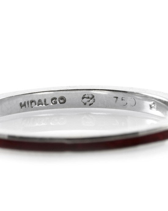 Hidalgo Red Enamel Stackable Eternity Band in 18K White Gold SZ 6.5