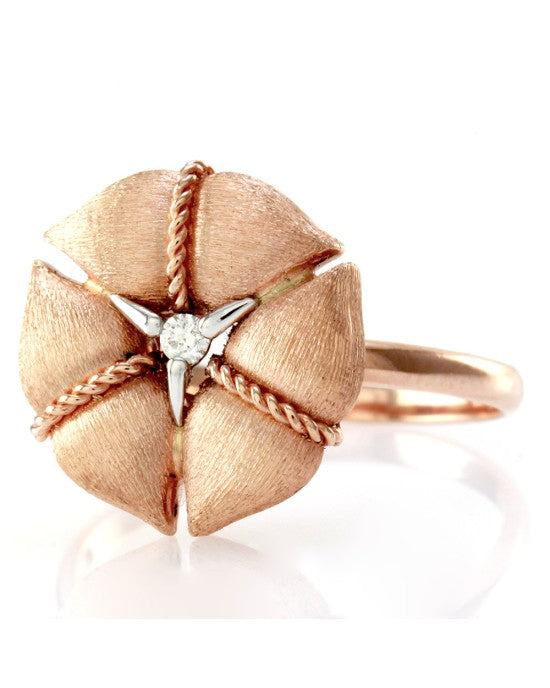 Nanis Amarcord Collection Diamond Solitaire Flower Ring