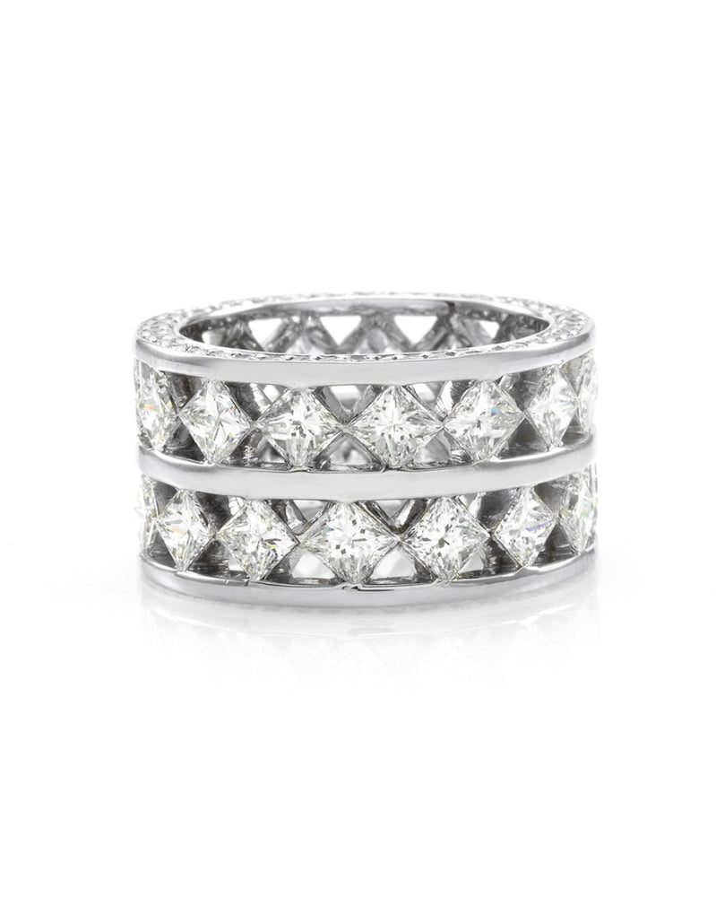 4.80ctw Mixed Cut Diamond Eternity Band/ Ring in Palladium & 18K White Gold SZ 5