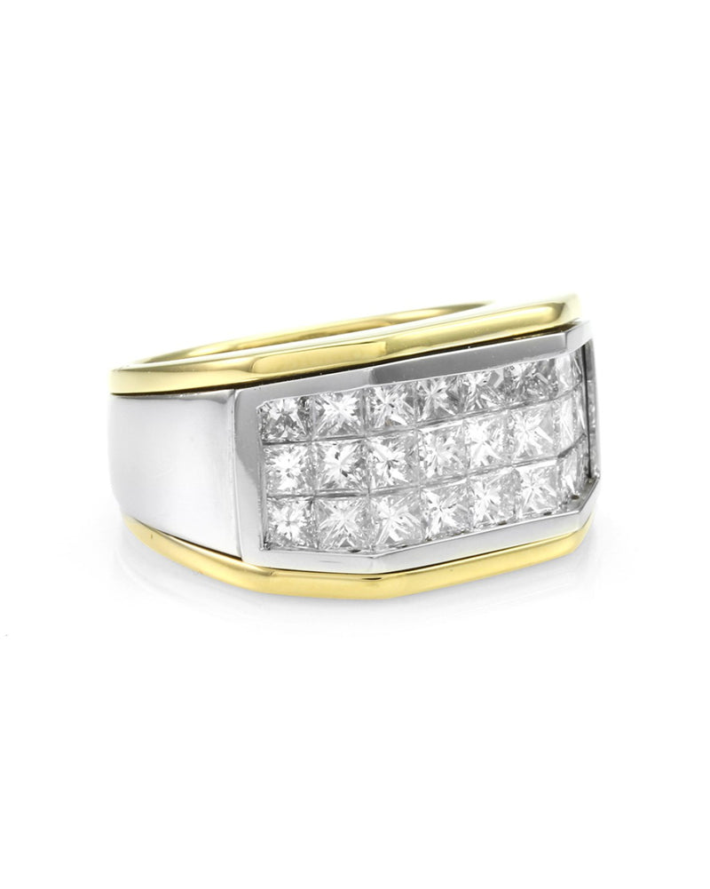 2.58ctw Invisible Set Princess Diamond Band Ring in Platinum & Gold