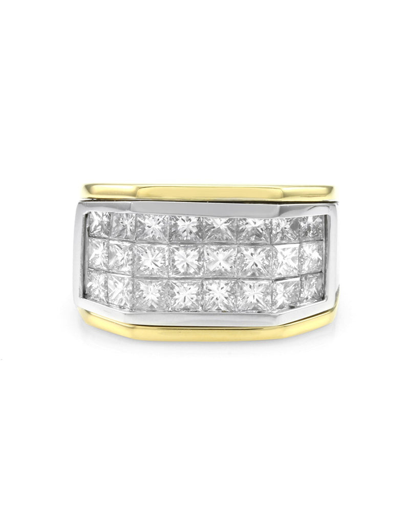 2.58ctw Invisible Set Princess Diamond Band Ring in Platinum & Gold