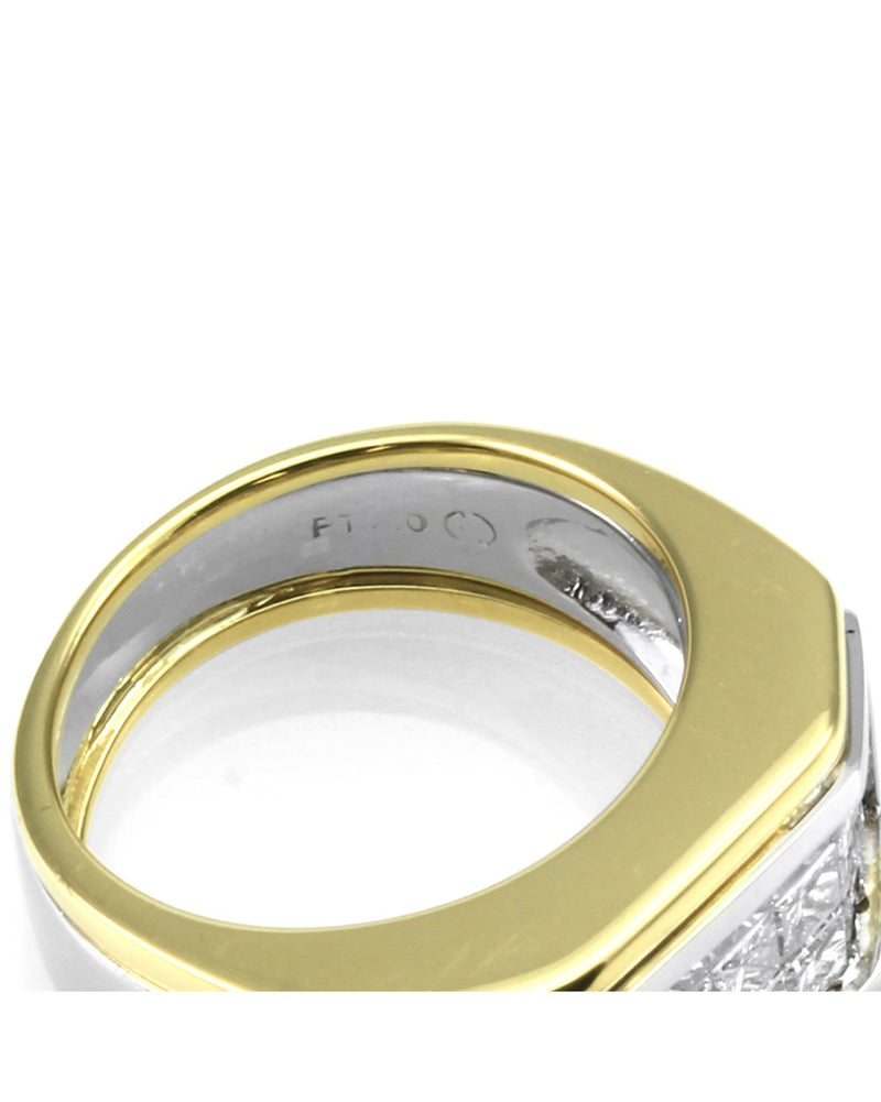 2.58ctw Invisible Set Princess Diamond Band Ring in Platinum & Gold