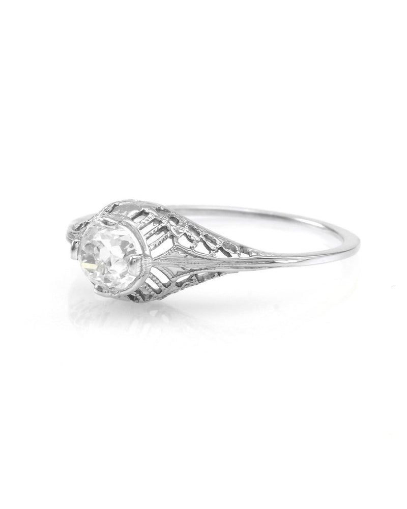 Antique Diamond Solitaire Filigree Ring