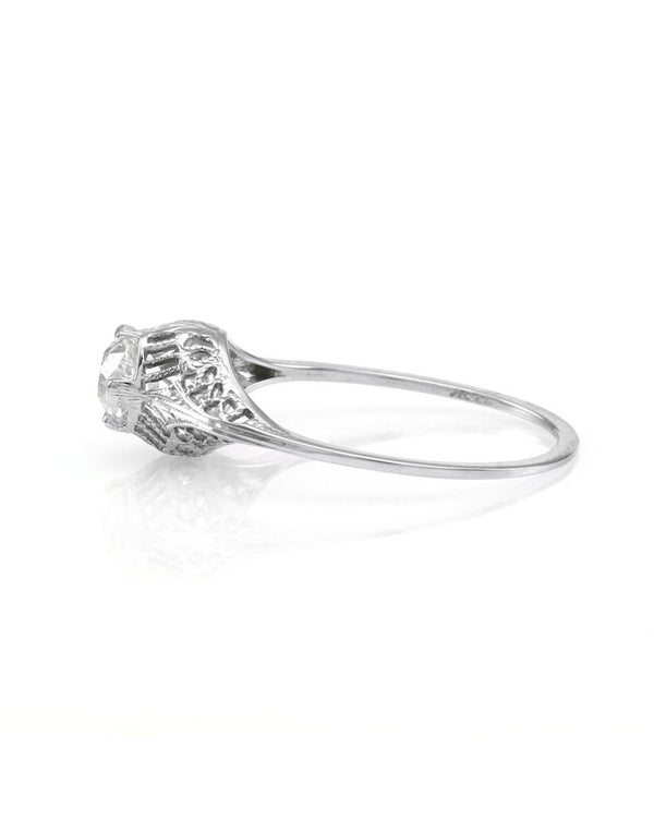 Antique Diamond Solitaire Filigree Ring