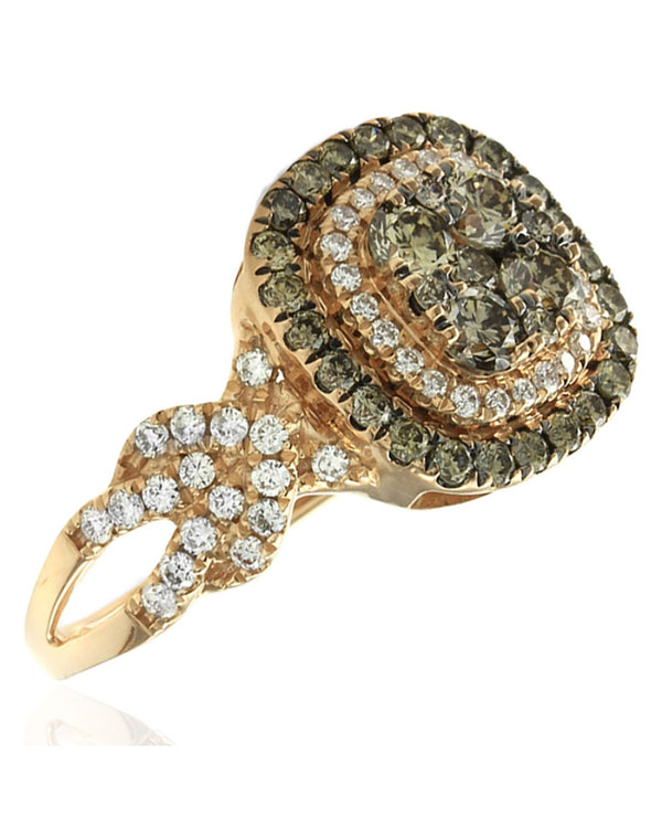 Le Vian Chocolate and Vanilla Diamond Halo Ring