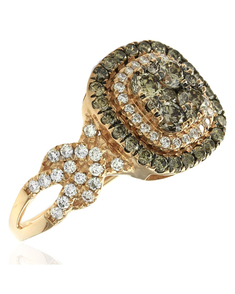 Le Vian Chocolate and Vanilla Diamond Halo Ring