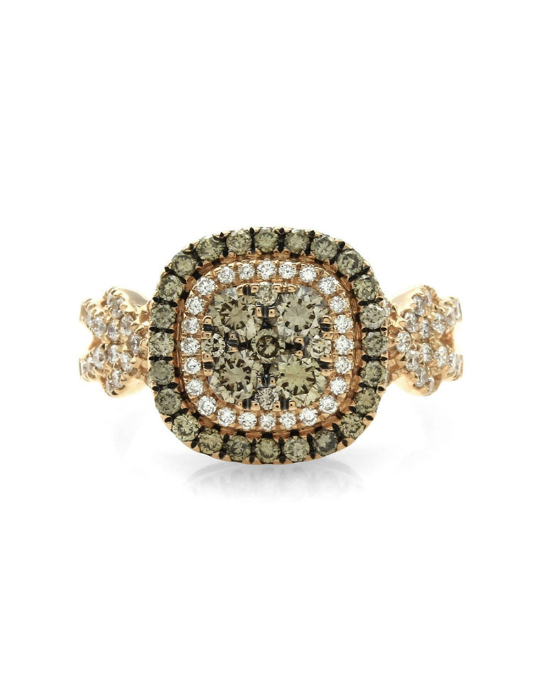 Le Vian Chocolate and Vanilla Diamond Halo Ring