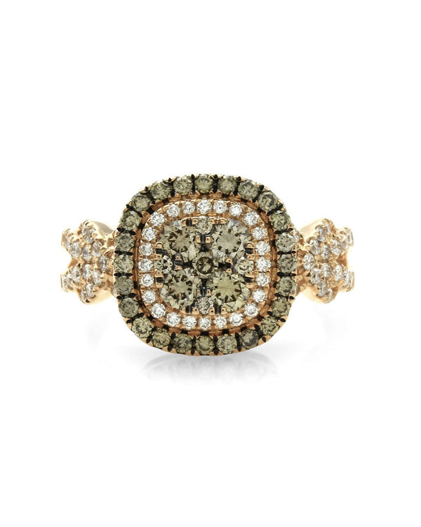 Le Vian Chocolate and Vanilla Diamond Halo Ring