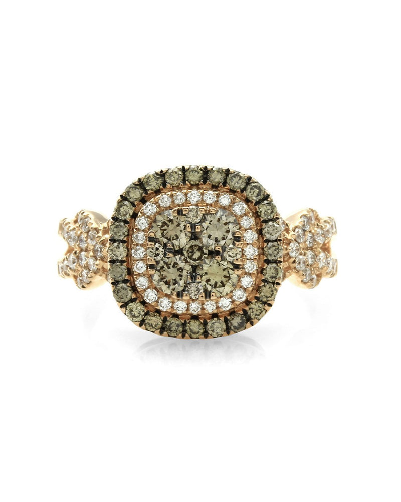 Le Vian Chocolate and Vanilla Diamond Halo Ring