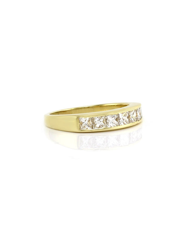 1.19ctw Princess Cut Diamond Ring/ Band in 18K Yellow Gold SZ 7.5