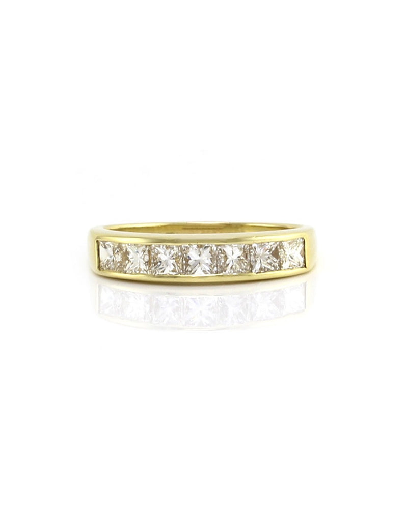 1.19ctw Princess Cut Diamond Ring/ Band in 18K Yellow Gold SZ 7.5