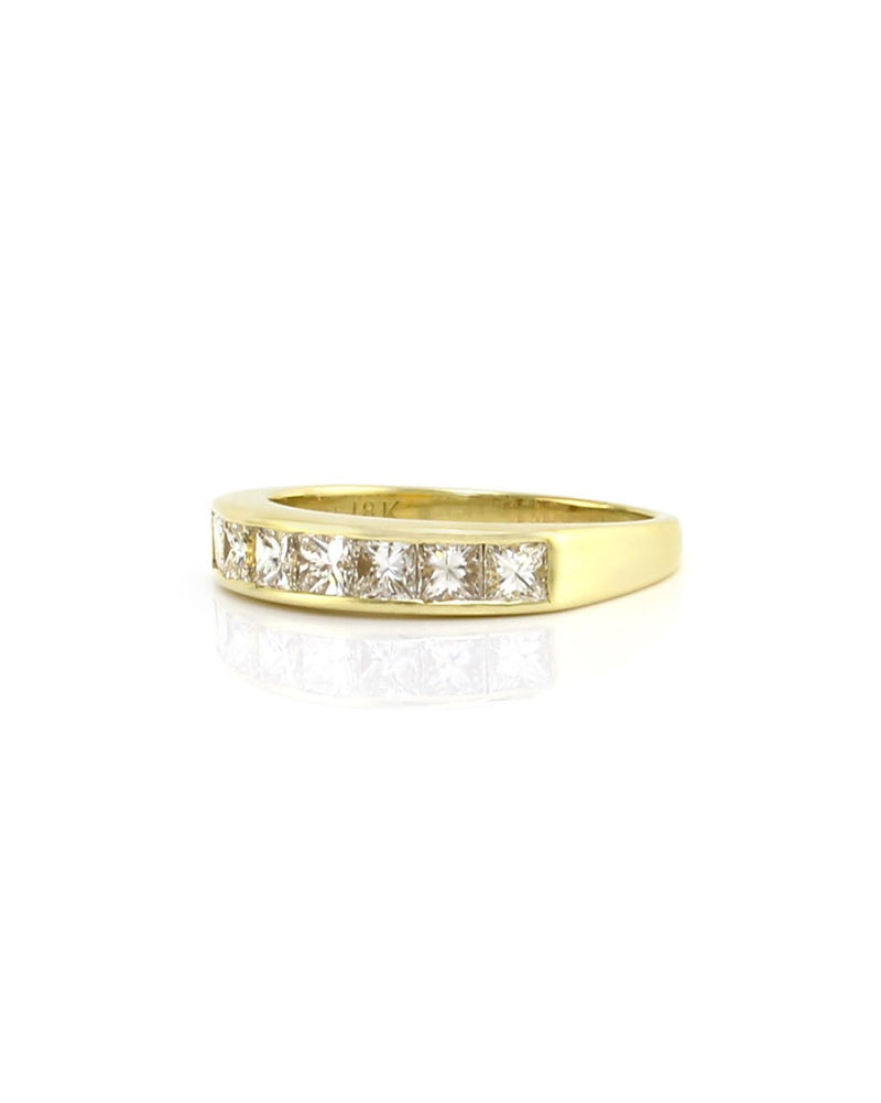 1.19ctw Princess Cut Diamond Ring/ Band in 18K Yellow Gold SZ 7.5