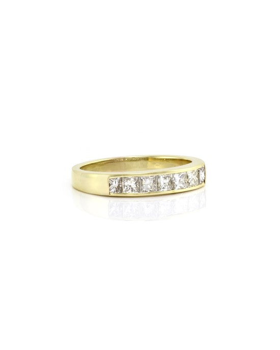 1.19ctw Princess Cut Diamond Ring/ Band in 18K Yellow Gold SZ 9.25