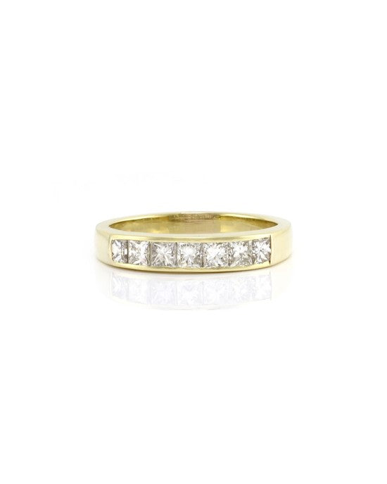 1.19ctw Princess Cut Diamond Ring/ Band in 18K Yellow Gold SZ 9.25