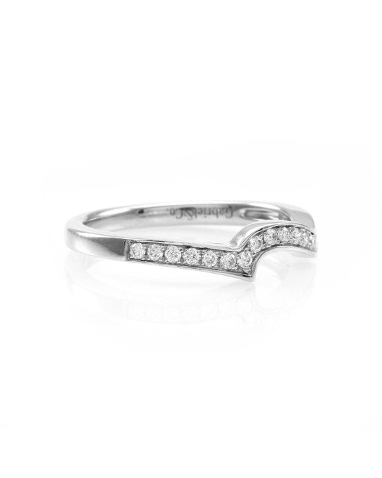 Gabriel & Co. Pave Diamond and Gold Anniversary Band