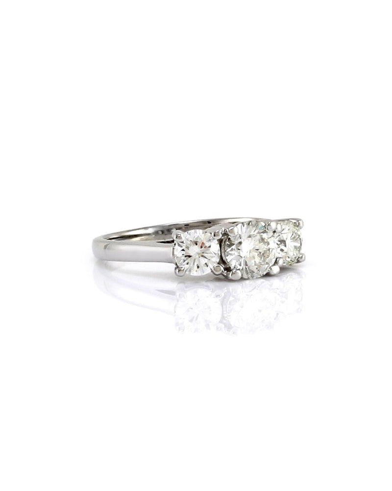 1.48ctw Three Stone Diamond Engagement Ring in 18K White Gold