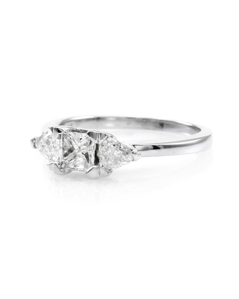 Princess and Trillion Cut Diam Ring