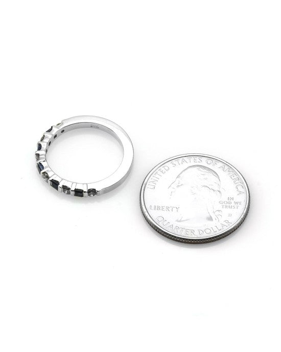 Alternating Diamond and Sapphire Band