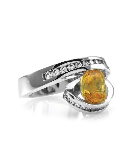 Gauthier Yellow Sapphire and Diamond Ring in Gold