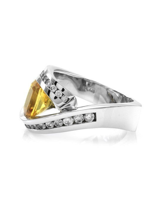 Gauthier Yellow Sapphire and Diamond Ring in Gold