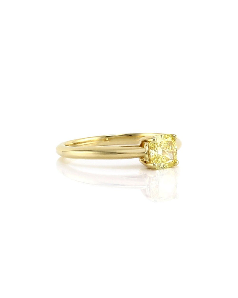 Tiffany & Co. Fancy Yellow Cushion Diamond Solitaire Engagement Ring in 18KY