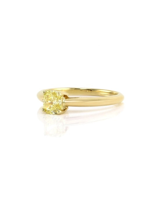 Tiffany & Co. Fancy Yellow Cushion Diamond Solitaire Engagement Ring in 18KY