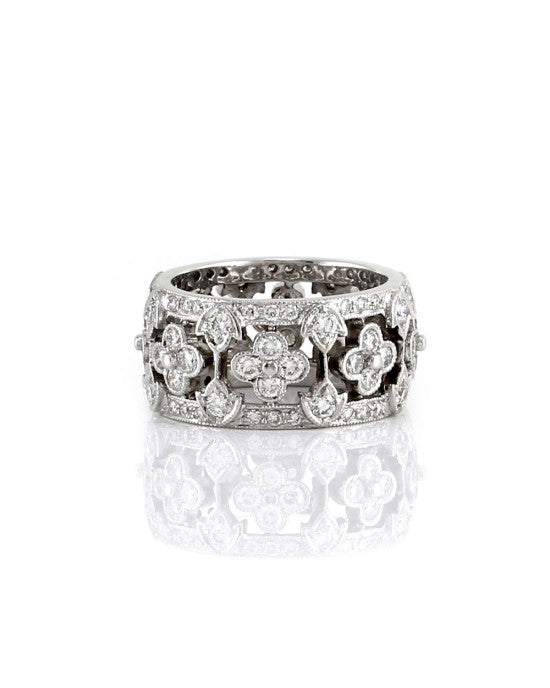 Brilliant Stars Diamond Floral Band in Gold