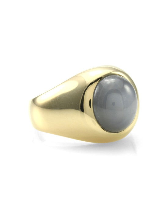 Gentleman's Gray Star Sapphire Ring