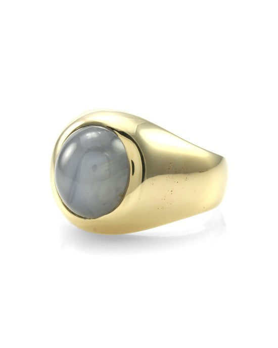 Gentleman's Gray Star Sapphire Ring