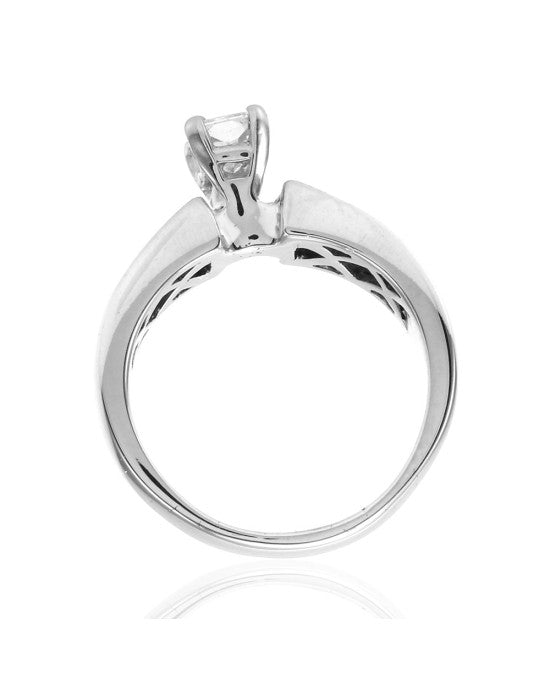 Radiant Diamond Solitaire Ring with Princess Accents