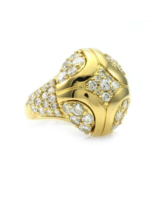 Pave Diamond Dome Ring in Gold