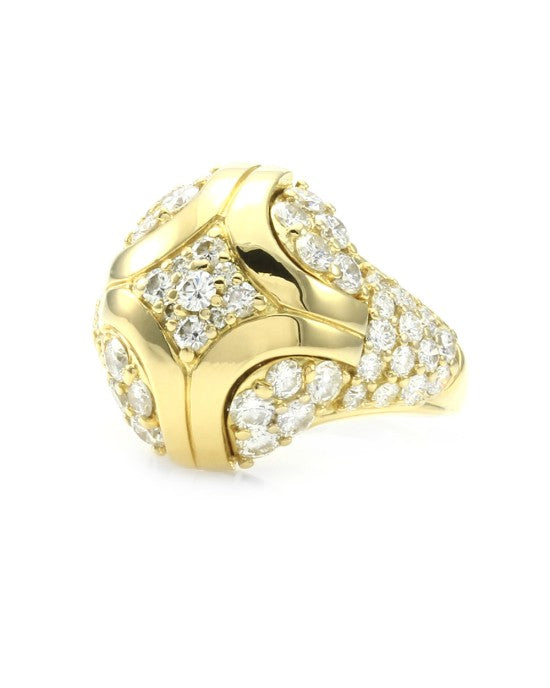 Pave Diamond Dome Ring in Gold