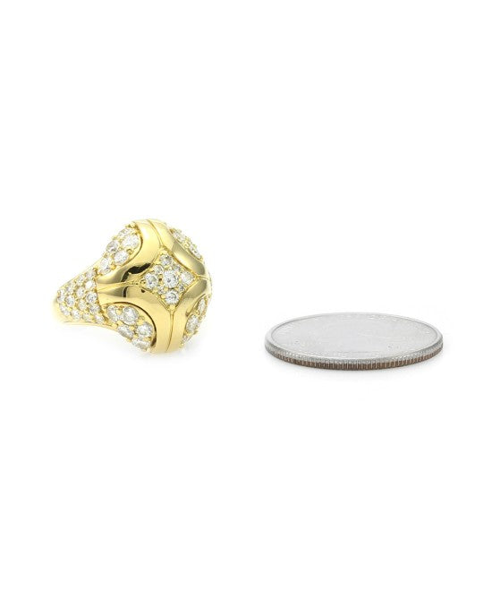 Pave Diamond Dome Ring in Gold