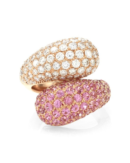 Leo Pizzo Pink Sapphire and Diamond Ring in Gold