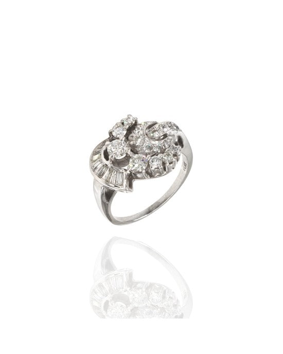 Diamond Cluster Ring in Platinum