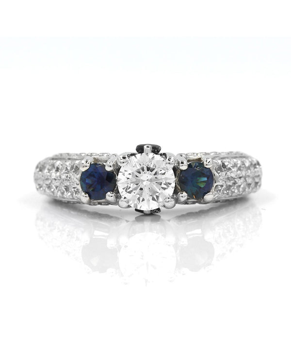 Vera Wang Diamond and Sapphire Engagement Ring