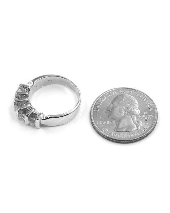 5 Stone Bar Set Round Diamond Band