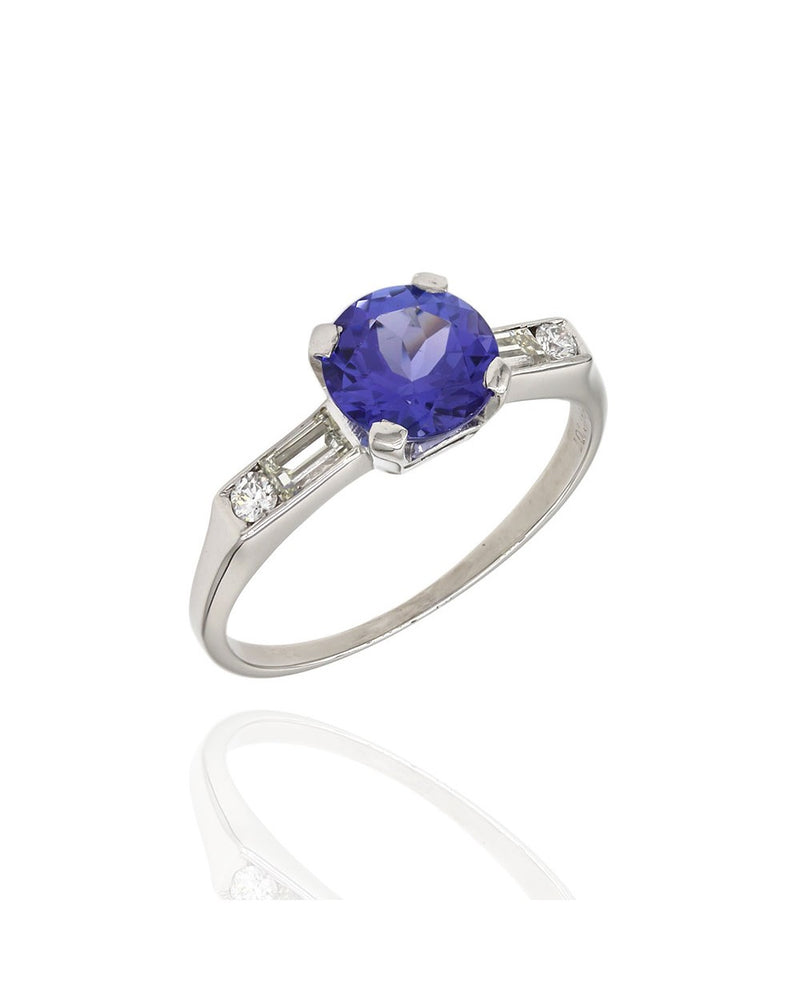 Tanzanite and Diamond Ring in Platinum