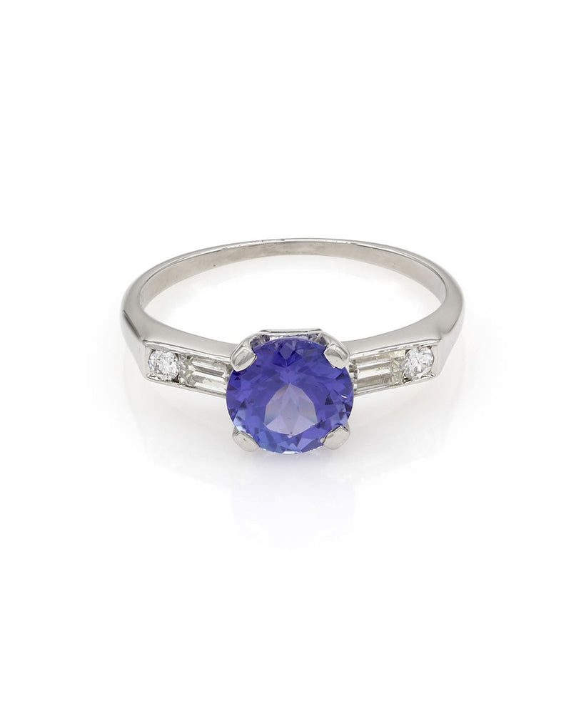 Tanzanite and Diamond Ring in Platinum