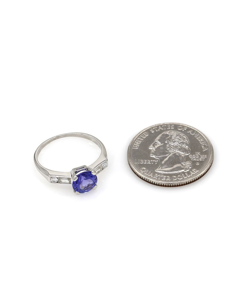 Tanzanite and Diamond Ring in Platinum